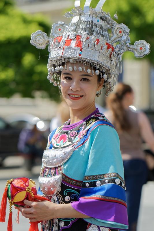 Woman wearing traditional attire from the Miao ethnic group in China